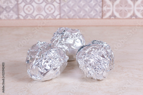 Baked beet in aluminum foil