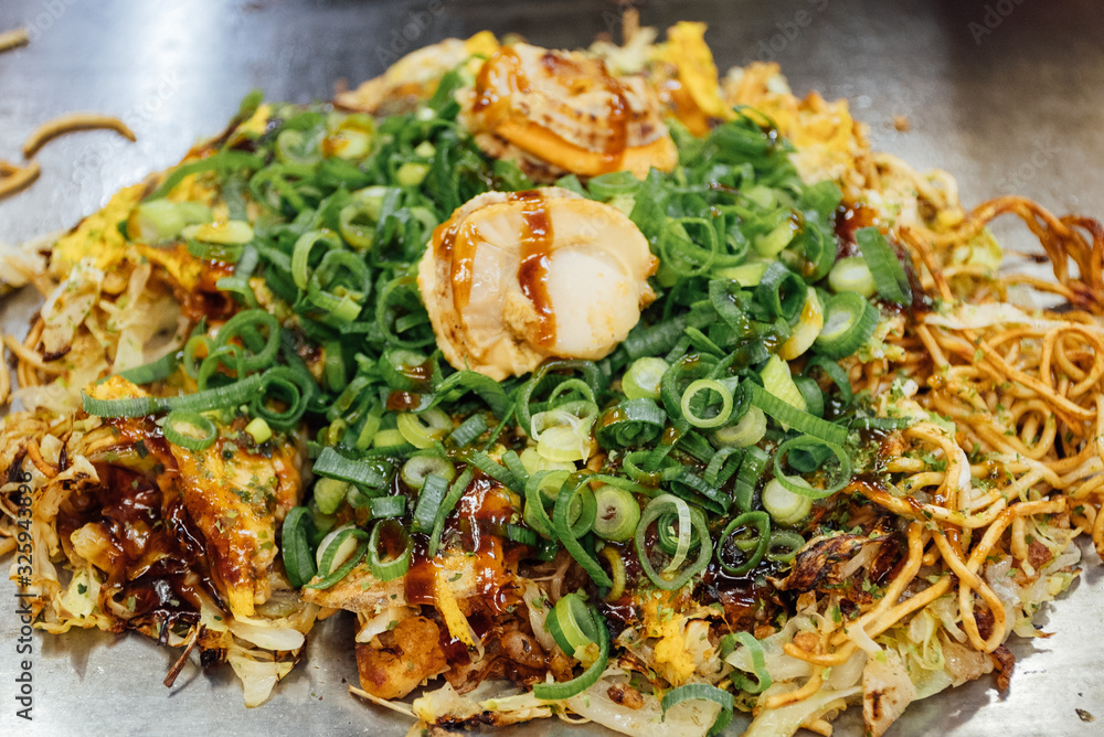 Okonomiyaki Japanese Pizza Hiroshima Style Okonomiyaki Japanese Pizza Hiroshima Style