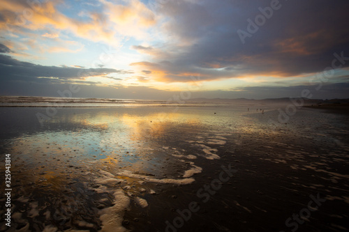 Ocean sunrise  New Zealand. Sightseeing  south