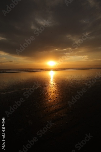 Ocean sunrise, New Zealand. Sightseeing, south