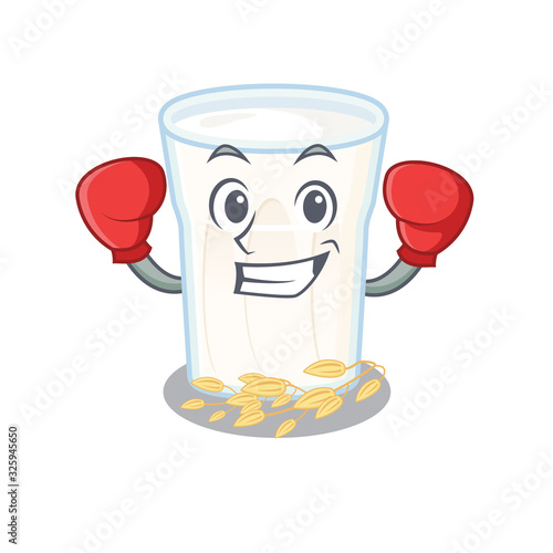 mascot character style of Sporty Boxing oats milk
