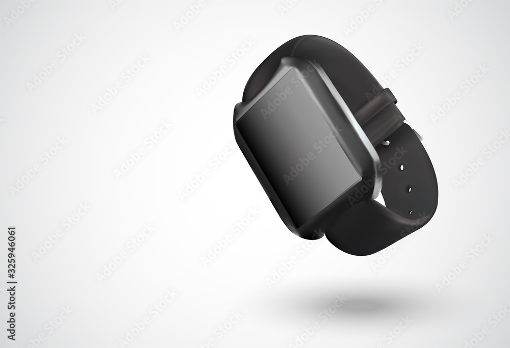 black vector smart watch on a white background black vector smart watch on a white background