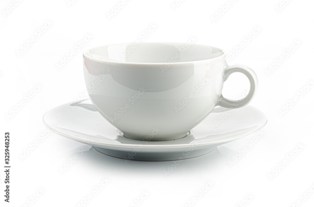 a white teacup on a white background, isolated a white teacup on a white background, isolated