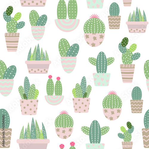 Seamless pattern of cactus, vector illustration