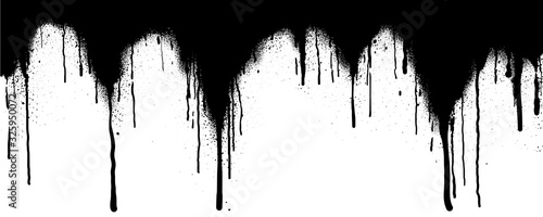 Spray Paint Vector Elements isolated on White Background. Set of  frame and black round ink stains, Lines and Drips Black ink splatters, Ink blots set, Street style.