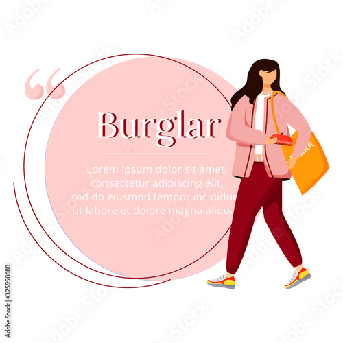 Obraz na plátně Shoplifting flat color vector character quote