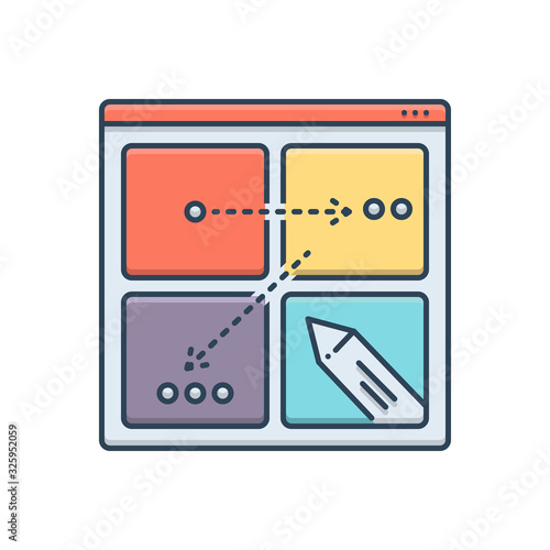 Color illustration icon for storyboard