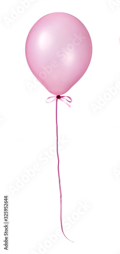Pink balloon isolated on white background