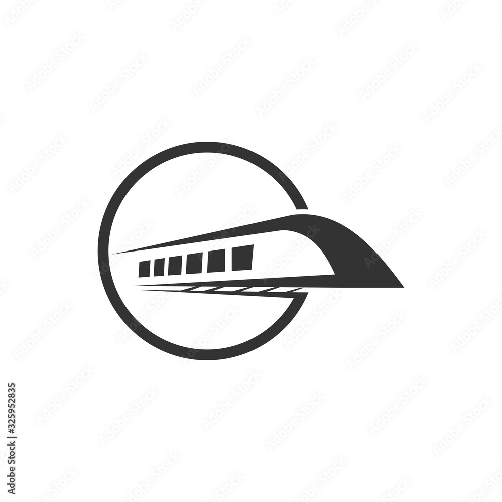 Fototapeta premium Train station logo template vector illustration design