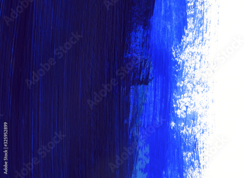 Fotografie Blue and white hand drawn paint background