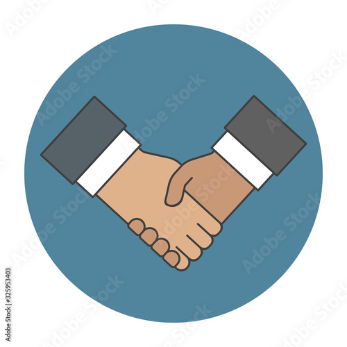 Business handshake. Handshaking icon. Vector.