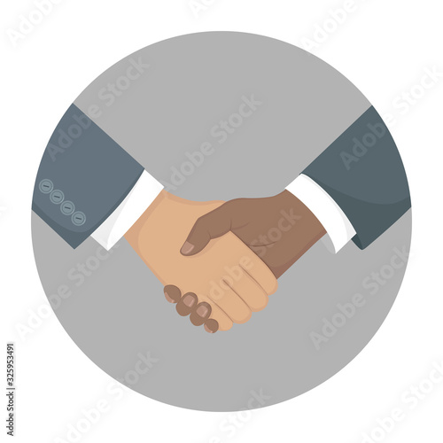 Handshake icon. Handshaking symbol. Vector.