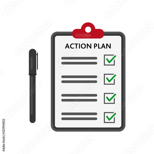 Action plan concept illustration. Vector photo