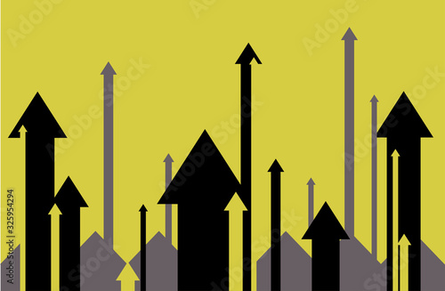 grow up arrow on yellow background.