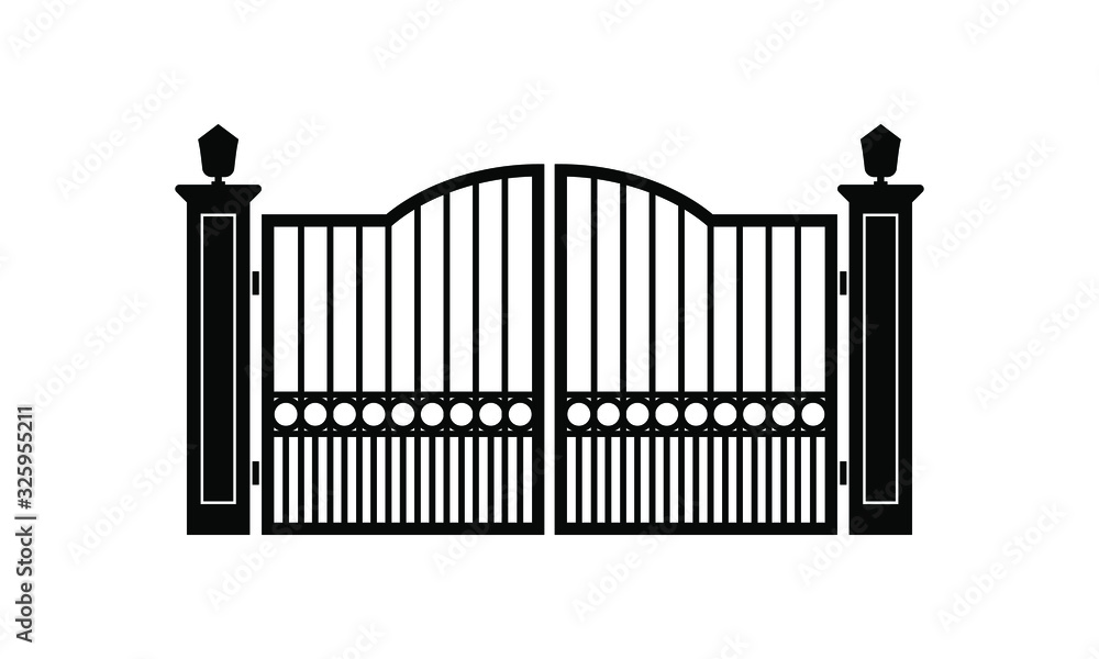 Gate or fence icon design isolated on white background. Vector illustration Gate or fence icon design isolated on white background. Vector illustration