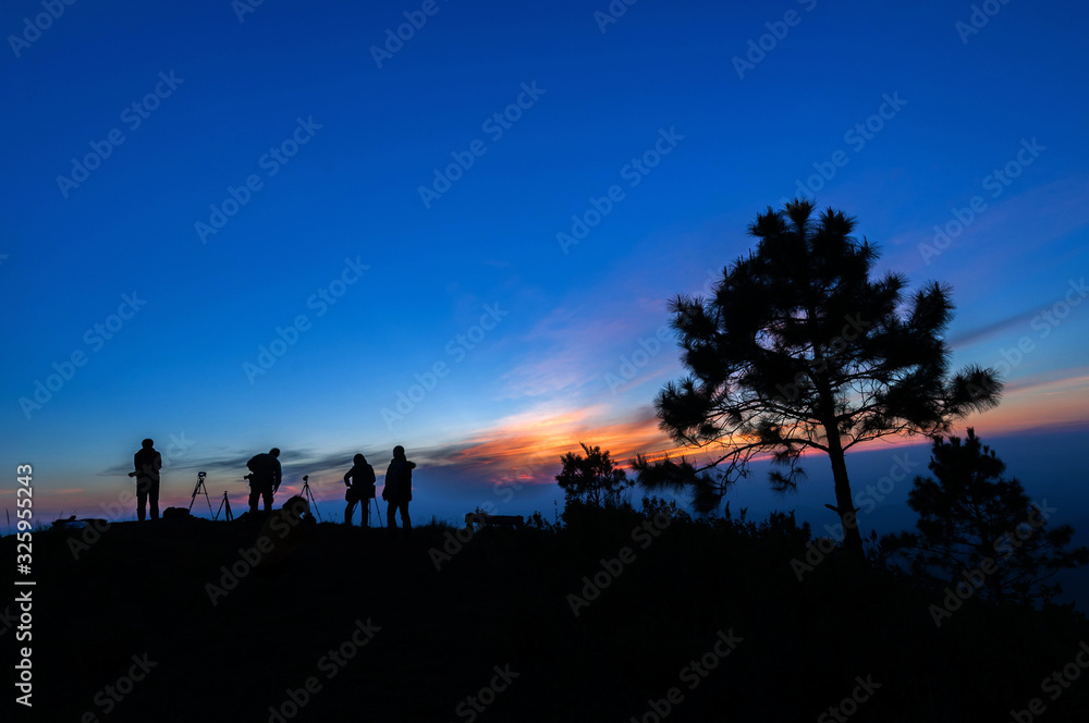 Last light sunset mountain Phu Lanka in Phayao ,Thailand Last light sunset mountain Phu Lanka in Phayao ,Thailand