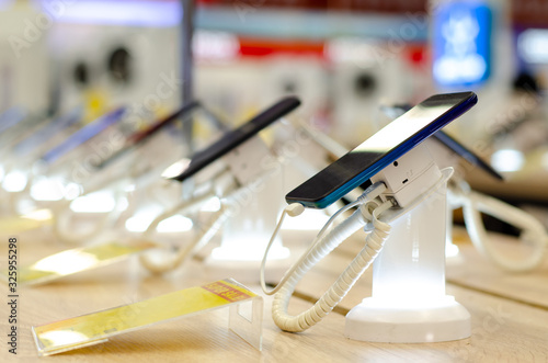 Smartphones for sale in the store.