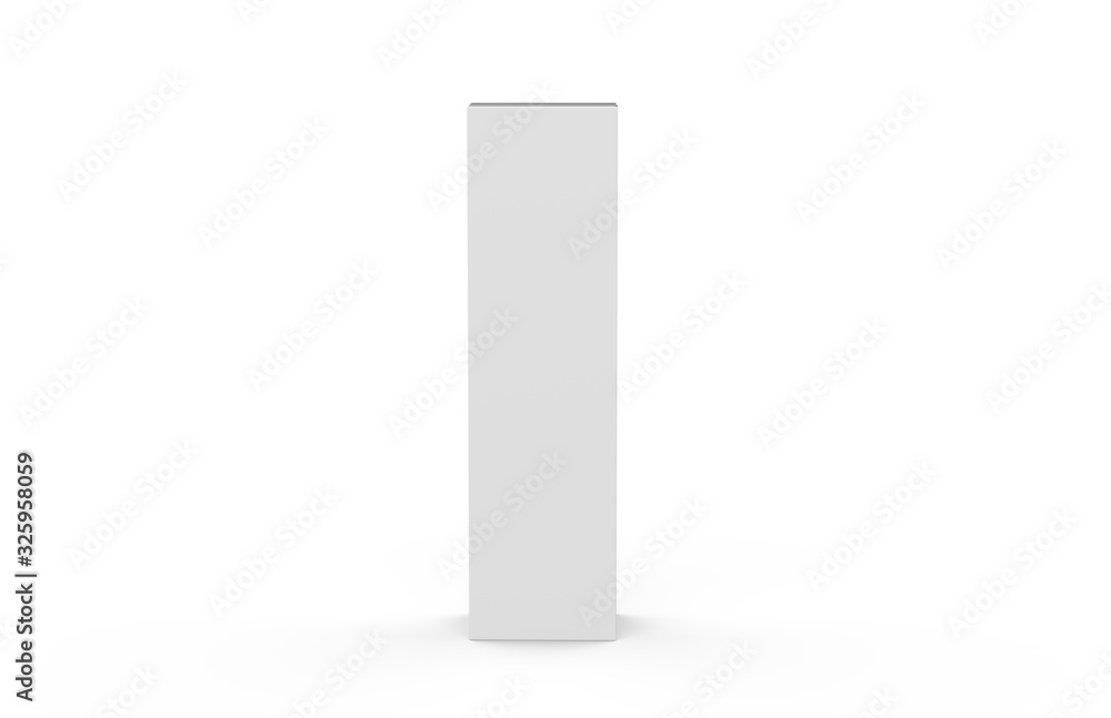 Tall white paper box mock up template on isolated white background, 3d illustration Tall white paper box mock up template on isolated white background, 3d illustration