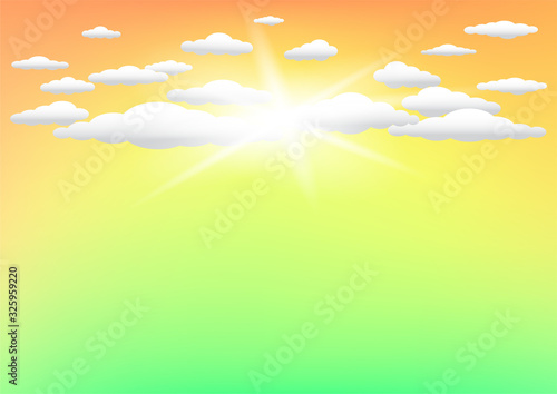 orange and green sky template background