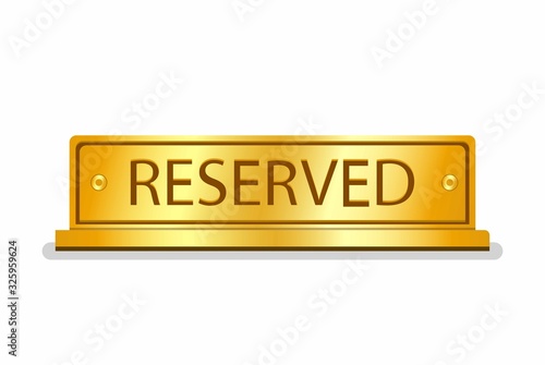Gold reserved sign symbol realistic illustration vector isolated in white background
