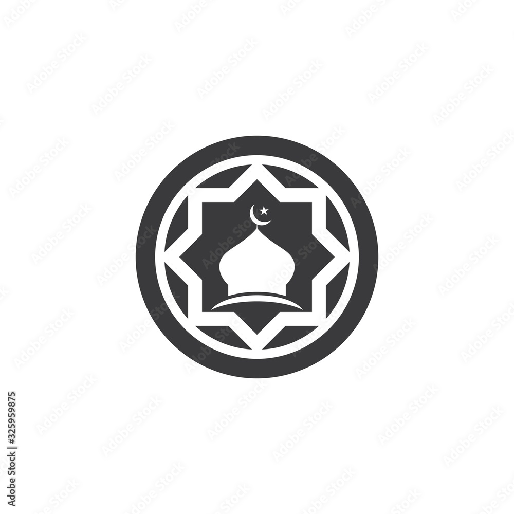 Mosque icon Vector Illustration design Logo Mosque icon Vector Illustration design Logo