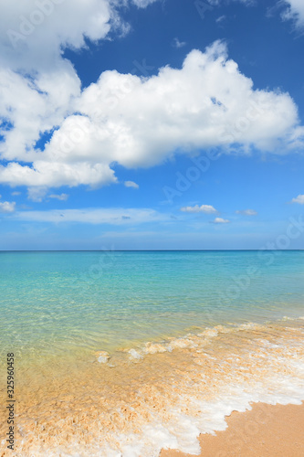 tropical beach and blue sky in nature