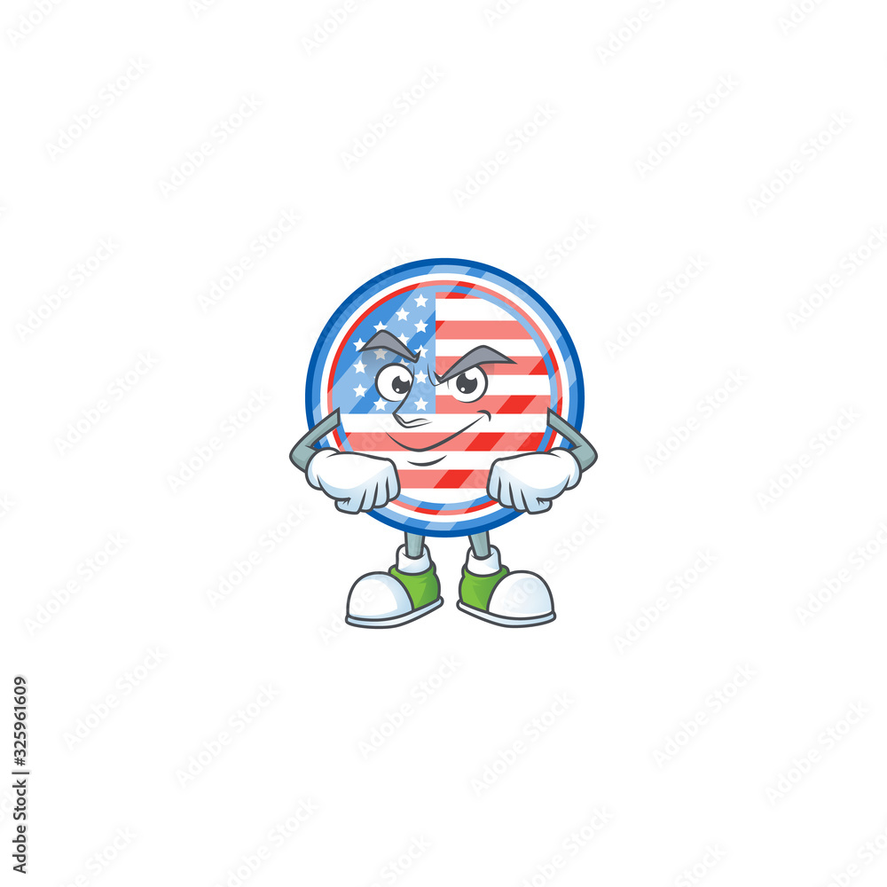 Fototapeta premium Circle badges USA mascot icon design style with Smirking face