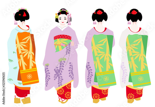舞妓　全身　立ち姿