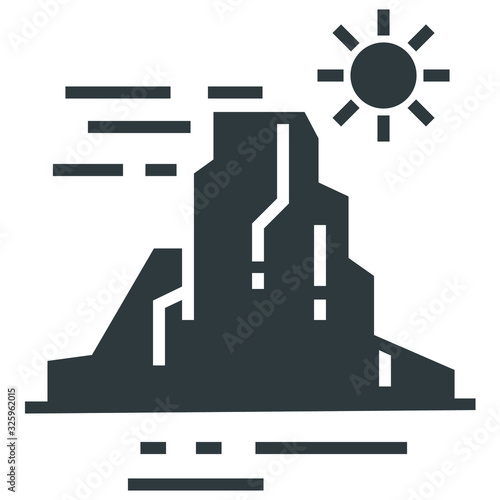 canyon black icon on white background