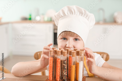 Cute little chef with spice...