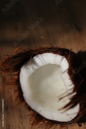 fresh chopped coconut with white tender flesh