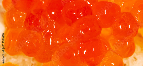 Red caviar from salmon fish.