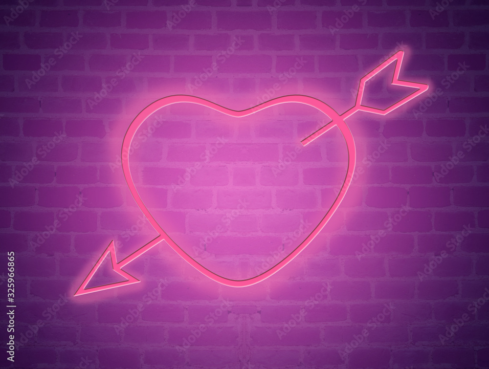 illustration of bright sign for Valentine's Day
