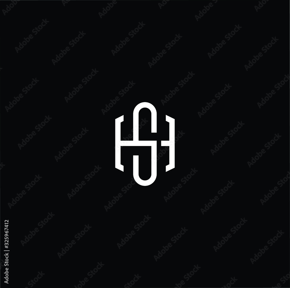 Minimal elegant monogram art logo. Outstanding professional trendy awesome artistic HS SH initial based Alphabet icon logo. Premium Business logo in White color on black background Minimal elegant monogram art logo. Outstanding professional trendy awesome artistic HS SH initial based Alphabet icon logo. Premium Business logo in White color on black background