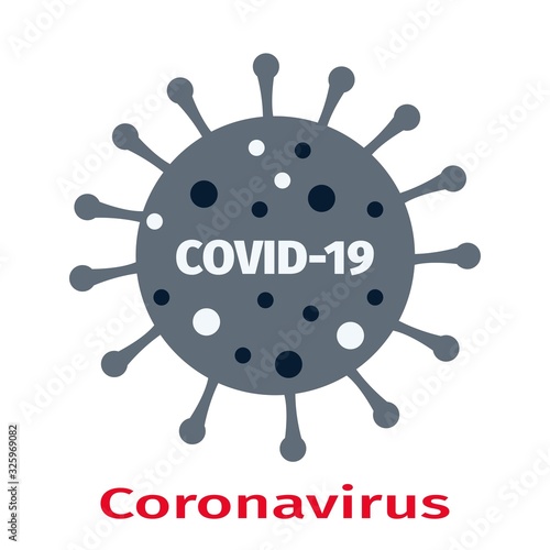 Coronavirus COVID-19 icon. Novel coronavirus 2019-nCov. Dangerous viral disease. Wuhan virus outbreak. Global epidemic. Vector illustration isolated on white background.