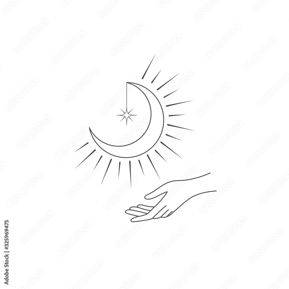 Logo design element with Moon.