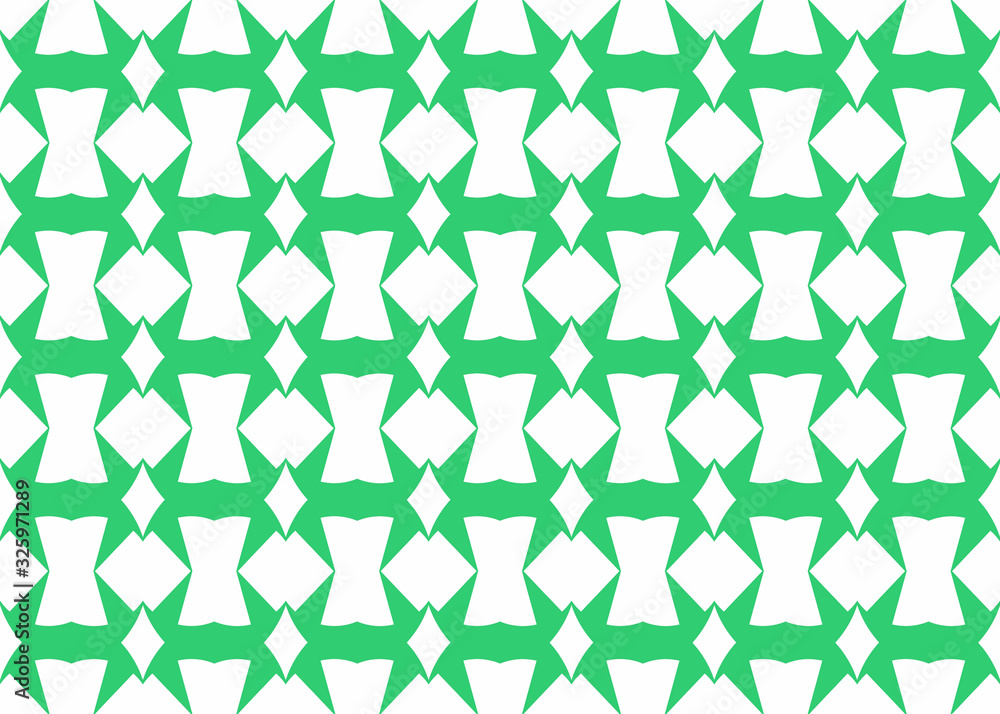 Seamless geometric pattern design illustration. Background texture. In green, white colors. Seamless geometric pattern design illustration. Background texture. In green, white colors.