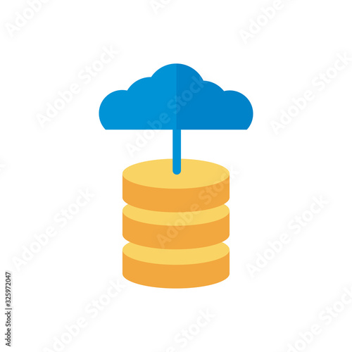 cloud computing with data disks flat style