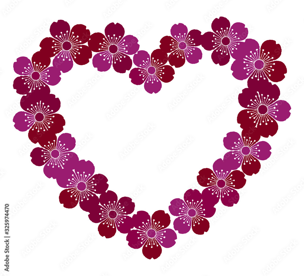 Obraz premium 桜の花 背景素材 フレーム コースター イラスト ベクター