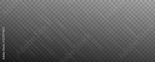 Vector rain isolated on transparent background.