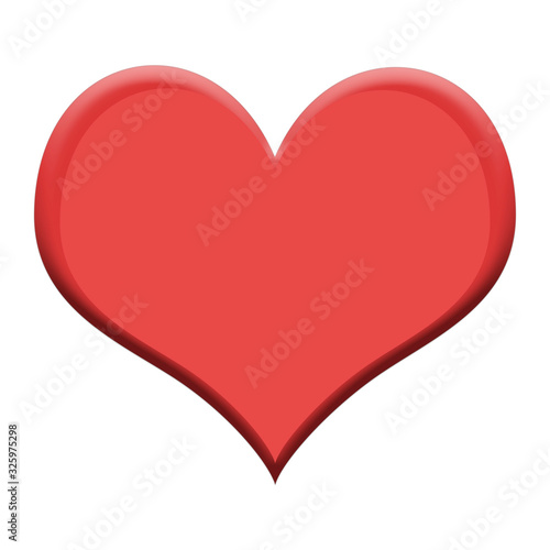 Abstract beautiful red heart isolated on white background