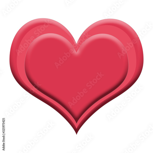 Beautiful red hearts isolated on white background