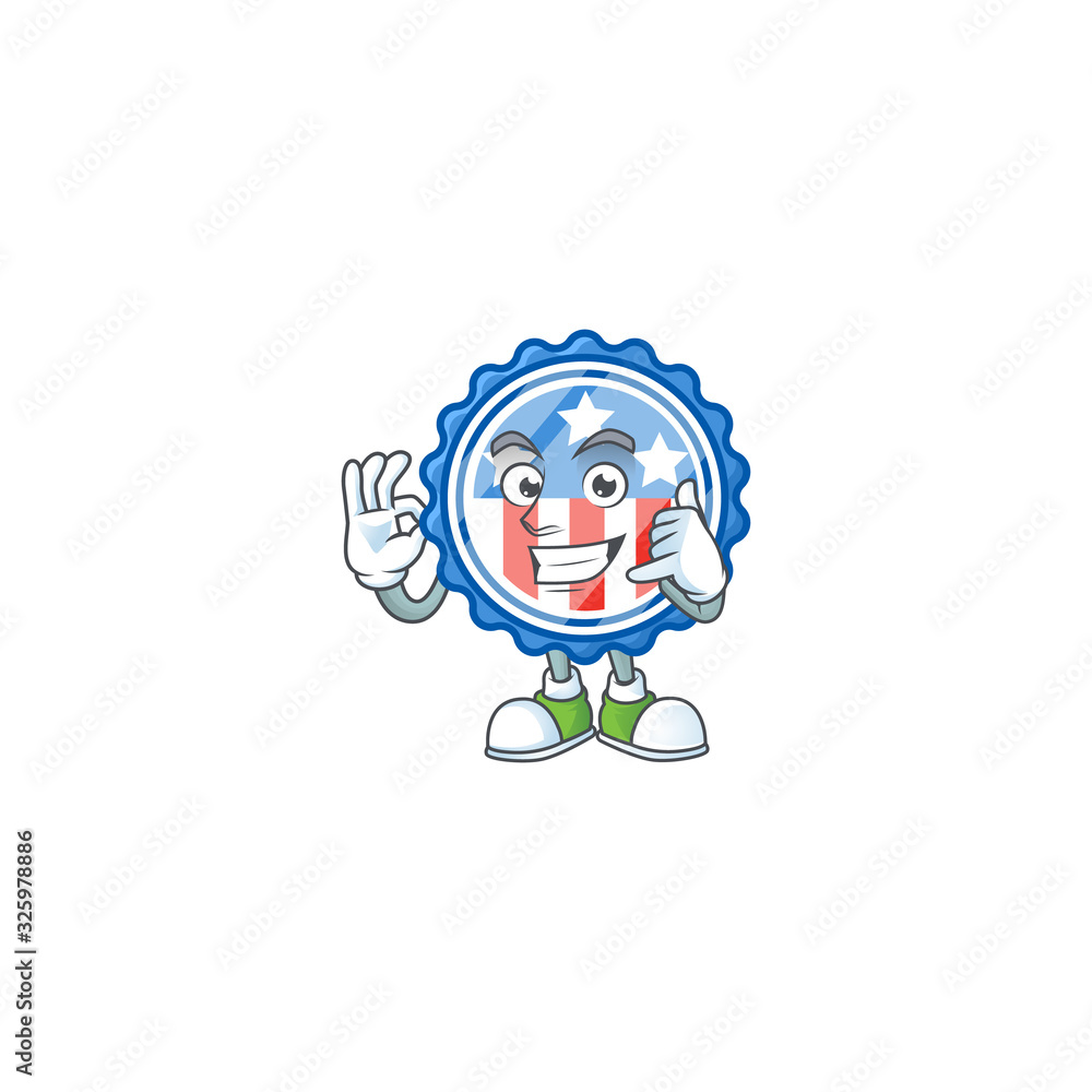 Call me funny circle badges USA with star mascot picture style