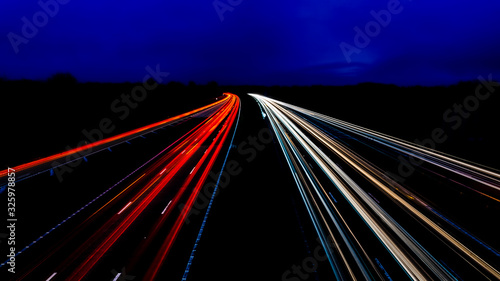 Light Trails of motorway at night