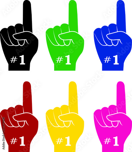 fan hand glove with foam  finger  icon
