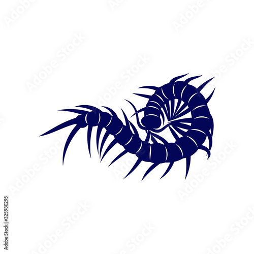 Centipede logo vector design template, Silhouette Centipede logo animal, Illustration © shuttersport