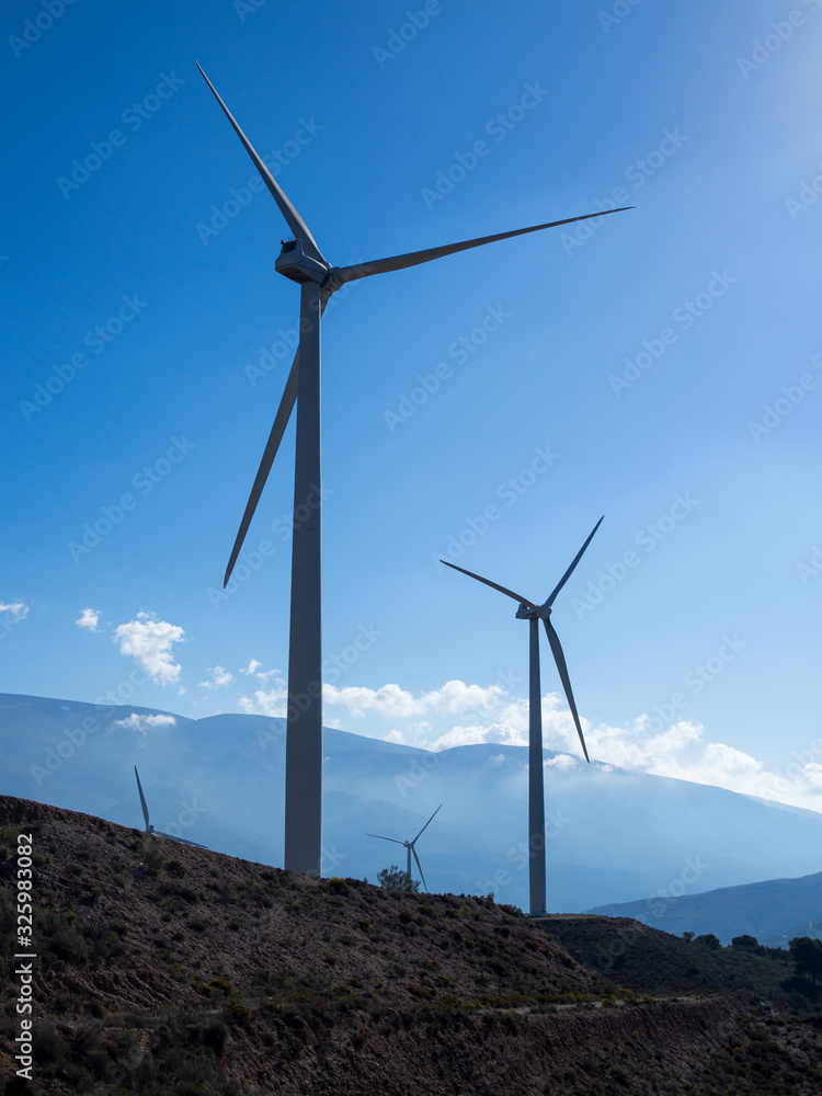 Wind turbines on a clear blue sky Wind turbines on a clear blue sky
