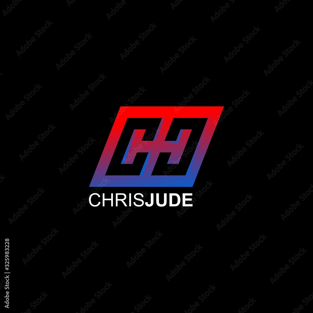 Obraz premium CJ Initials Logo Design on Dark Background