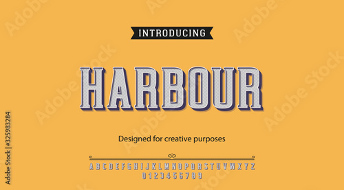 Harbour typeface.For labels and different type designs