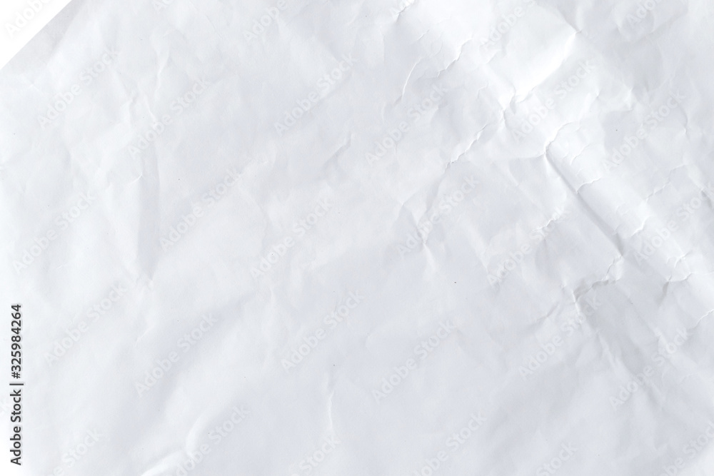 Fototapeta premium White crumpled paper pattern and texture for background. White creased paper background.